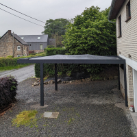 Installation d'un carport IZICAR (avec éclairage autonome) à Olne