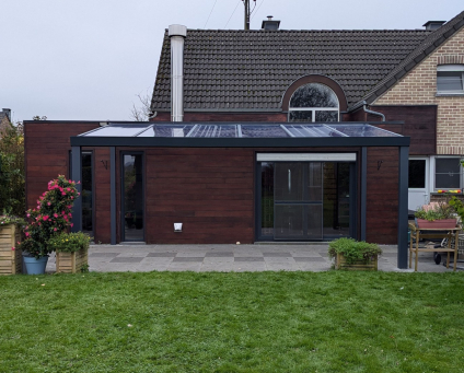 Installation d'une pergola en polycarbonate et aluminum modèle Giallo à Saive