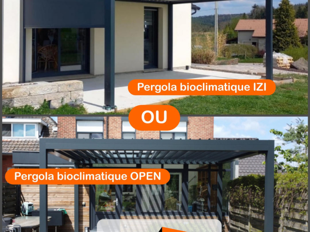 Modèles de pergolas bioclimatiques OPEN et IZI : La performance au service de votre confort